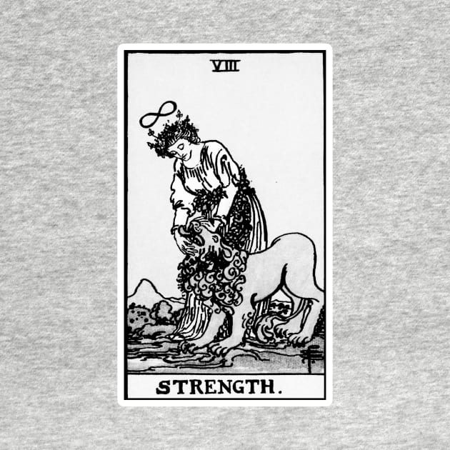 VIII. Strength Tarot Card | Black and white by wildtribe